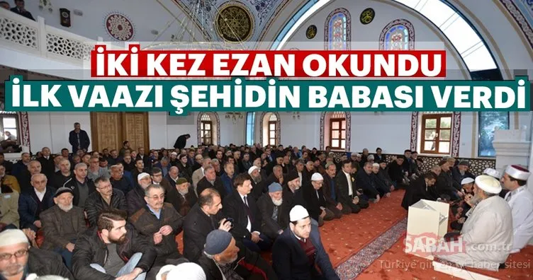 Trabzon’da açılan camide ilk vaazı şehit kaymakamın babası verdi