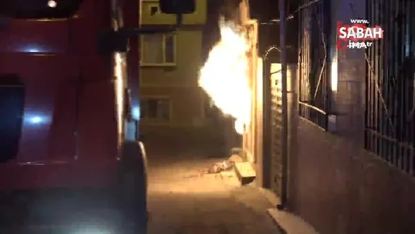 Bursa'da korku dolu anlar! Patlamanın ardından alevler sokağa taştı... | Video