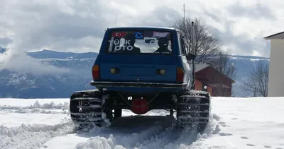 Trabzonlu makas ustası ne yaptı öyle! Tank düzenekli Paletli Toros şaşkına çeviriyor