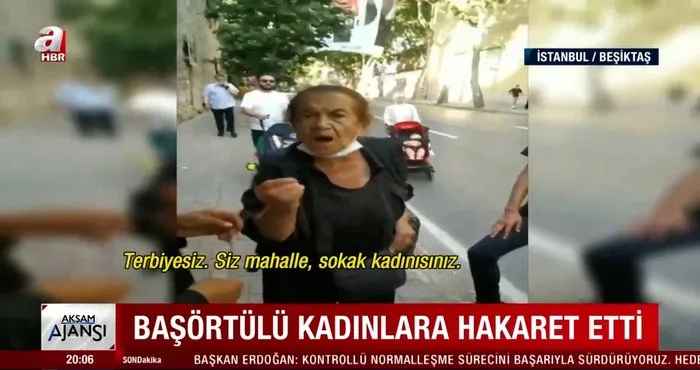 İstanbul Beşiktaş’ta başörtülü kadınlara skandal saldırı kamerada!
