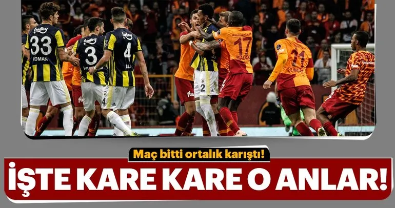Galatasaray - Fenerbahçe maçında saha karıştı! İşte kare kare o anlar