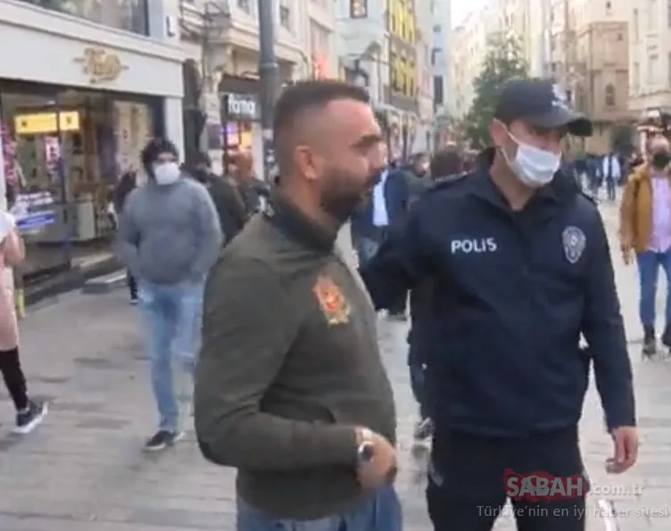 Taksim’de maskesiz dolaşan gençten şaşırtan savunma