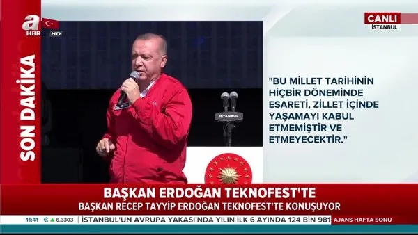 Başkan Erdoğan'dan TEKNOFEST'te konuştu: Katil parlamentoya kadar sızmış