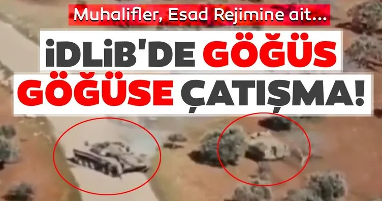 Son dakika: İdlib’de çatışma anları kamerada! Muhalifler Esad rejimine ait koca tankı ZPT ile böyle kovaladı