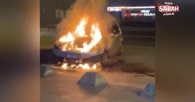 Bahçelievler’de park halindeki otomobil alev alev yandı | Video