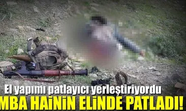 Bomba teröristin elinde patladı