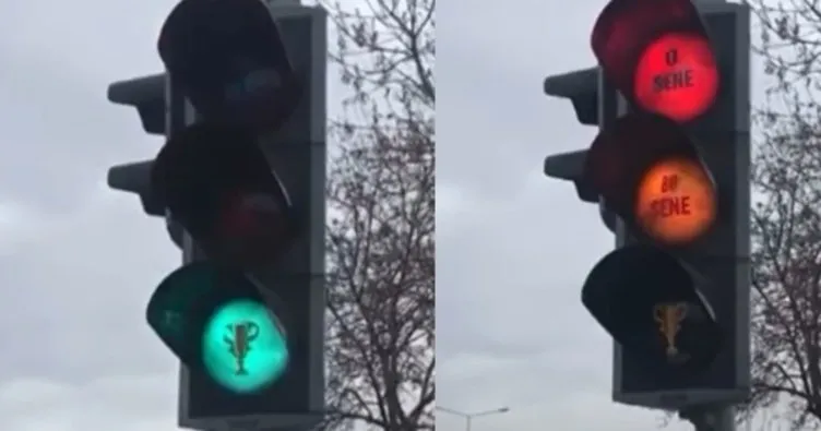 Trafik ışıklarında Trabzonspor mesajı