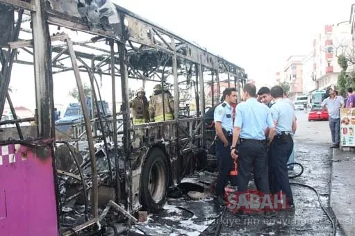 Gaziosmanpaşa’da halk otobüsü alev alev yandı