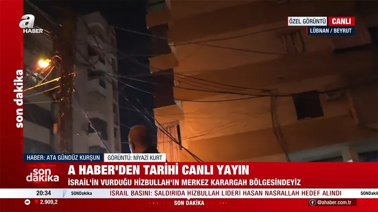 Lübnan’da patlama noktasından tarihi yayın! Olay yeri görüntüleri ilk kez A Haber’de