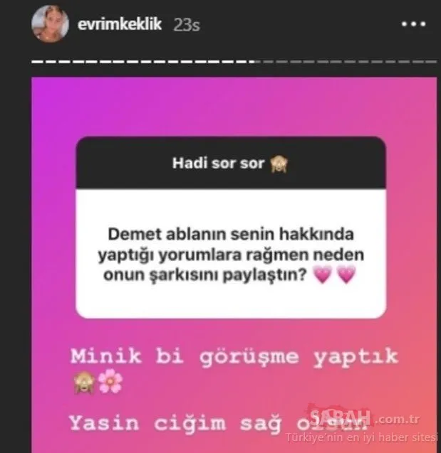 SON DAKİKA HABERİ | Demet Akalın ile Survivor Evrim barıştı! Evrim Keklik ile Demet Akalın’ı o isim barıştırdı!