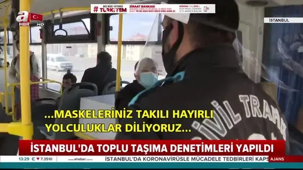 İstanbul'da toplu taşıma araçlarında corona virüsü tedbirleri kontrolü | Video