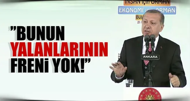 Cumhurbaşkanı Erdoğan: Bunun yalanlarının freni yok!