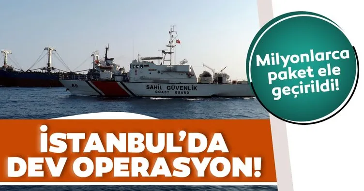 Son dakika: Marmara Denizi’nde gemiye kaçak sigara operasyonu!