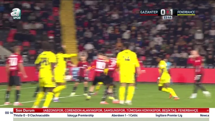 Gaziantep FK 0 - 4 Fenerbahçe (MAÇ SONUCU-ÖZET)