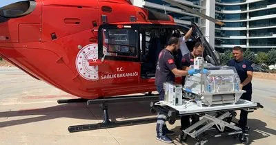 Kalp rahatsızlığı olan bebek helikopter ambulansla Ankara’ya nakledildi