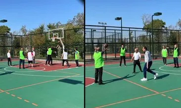 Başkan Erdoğan’dan ’Sağlık için spor’ paylaşımı! İşte basketbol oynadığı görüntüler