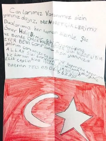 Minik yüreklerden Mehmetçiğe mektup