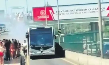 Metrobüs hattı yine dumana boğuldu