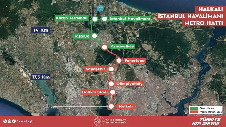 Arnavutköy-İstanbul Havalimanı metro durakları, güzergahı ve haritası || Başkan Erdoğan duyurdu: 31 Mart’a kadar ücretsiz!