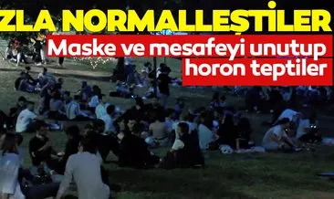 İstanbul Şişli’deki Maçka Parkı’nda sosyal mesafe hiçe sayıldı! Horon teptiler nargile içtiler