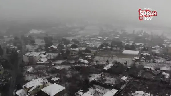 İstanbul'da Aydos Ormanı kar yağışı ile beyaza büründü | Video