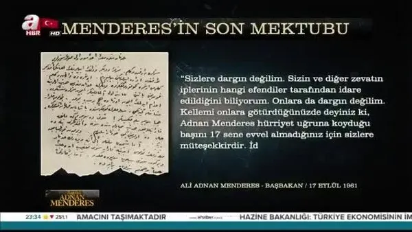 Adnan Menderes'in idam edilişinin 61. yılı! İşte idamından önce yazdığı son mektup: 