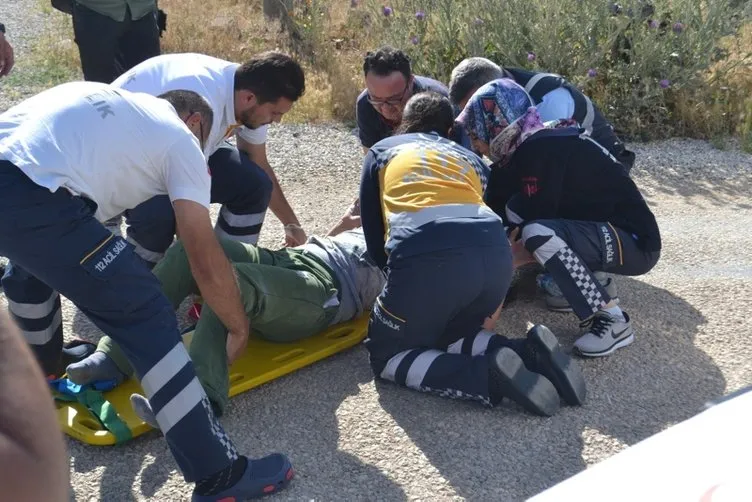 Römorktaki otların üzerinde seyahat eden anne ve iki çocuğu düşerek yaralandı