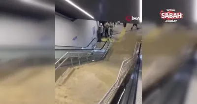 Pendik’te metro durağını su bastı | Video