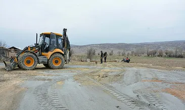 Karaören’de taş döşeme çalışması
