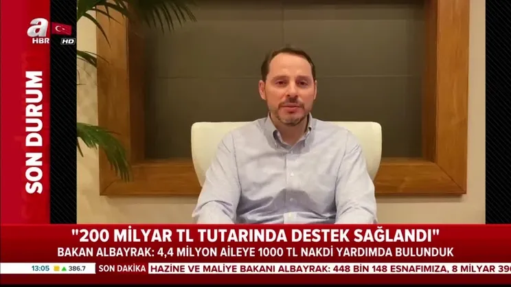 Bakan Albayrak: 4.4 milyon aileye 1000 tl yardım yaptık