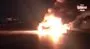 Ters yönde giden otomobil ile ticari taksi çarpışarak alev alev yandı: 2 yaralı | Video