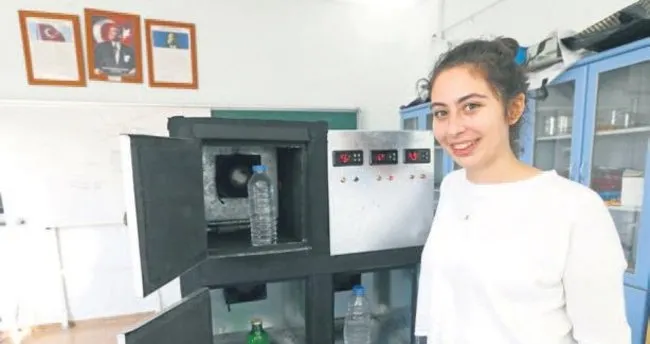 Liseli Elifnaz aşı muhafaza cihazı ile dünya birincisi oldu