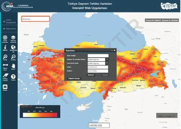 AFAD deprem riski sorgulama hizmeti yayınlandı!