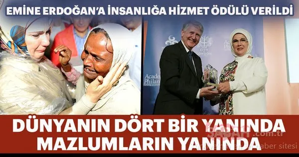 Emine Erdoğan’a Londra’da insanlığa hizmet ödülü verildi