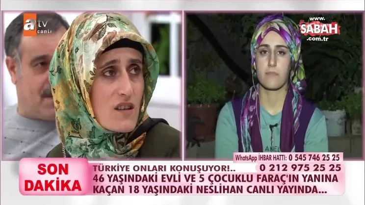 18 yaşındaki Neslihan, 46 yaşındaki evli ve 5 çocuklu Faraç’a kaçtı! Neslihan’ı Esra Erol buldu!