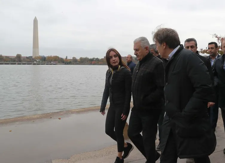 Başbakan Yıldırım ABD'de gazetecilerle sabah yürüyüşüne çıktı
