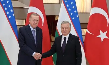 Başkan Erdoğan, Özbekistan Cumhurbaşkanı Mirziyoyev ile görüştü