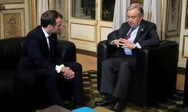 Fransa Cumhurbaşkanı Macron BM Genel Sekreteri Guterres ile görüştü