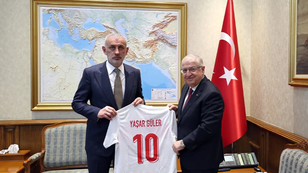 TFF Başkanı İbrahim Hacıosmanoğlu’ndan Milli Savunma Bakanı Yaşar Güler’e ziyaret! TFF Başkanı İbrahim Hacıosmanoğlu’ndan Milli Savunma Bakanı Yaşar Güler’e ziyaret!