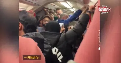 Londra metrosunda İsrail soykırımına isyan: ’Özgür Filistin’ sloganını hazmedemediler!