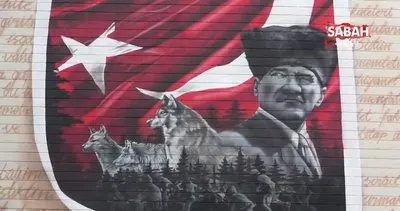 42 metrelik Atatürk’lü mural çalışması beğeni topladı