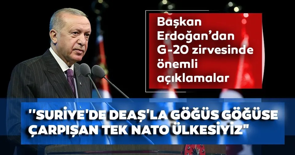 Son dakika haberi: Başkan Erdoğan'dan G-20 zirvesinde önemli açıklamalar!