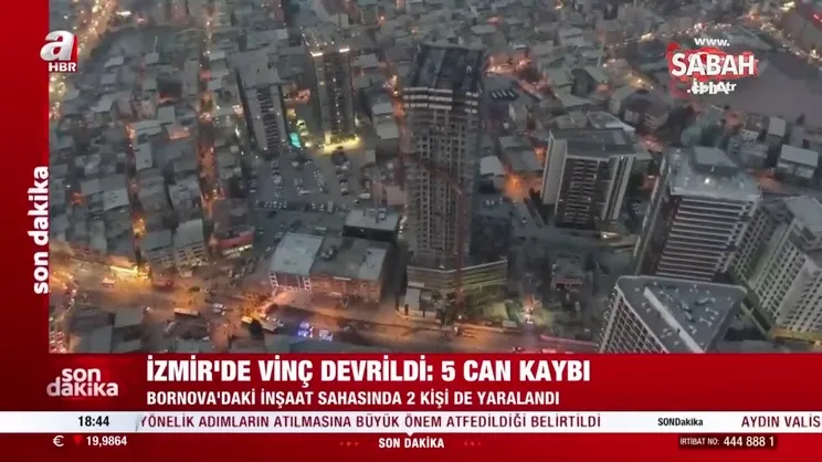 Son dakika: İzmir'de vinç devrildi! 5 ölü 2 yaralı | Video