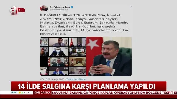 Bakan Fahrettin Koca Twitter'dan duyurdu! Salgına karşı 14 il için yeni planlama yapıldı! | Video