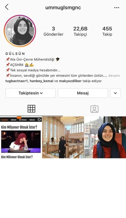 Kim Milyoner Olmak ister? yarışmasıyla Türkiye’nin gündemine giren Ümmü Gülsüm, adına açılan sahte sosyal medya hesapları için uyarıda bulundu