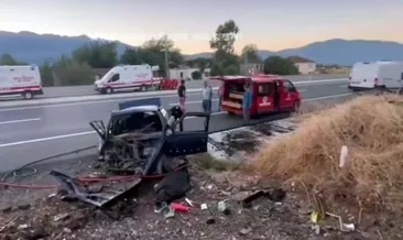 Kontrolden çıkan otomobil hurda yığınına döndü: 2 ölü #mugla