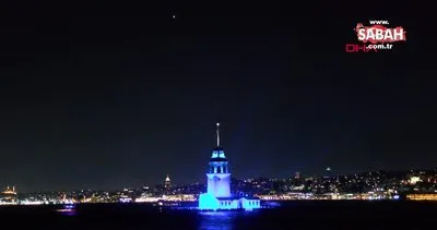 Kız Kulesi’nde ışık ve lazer gösterisi düzenlendi | Video