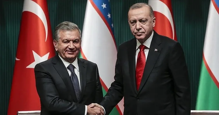 Başkan Erdoğan, Şevket Mirziyoyev ile görüştü