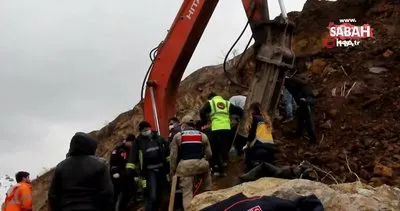 Sivas’da göçük altında kalan iş makinesi operatörü böyle kurtarıldı | Video