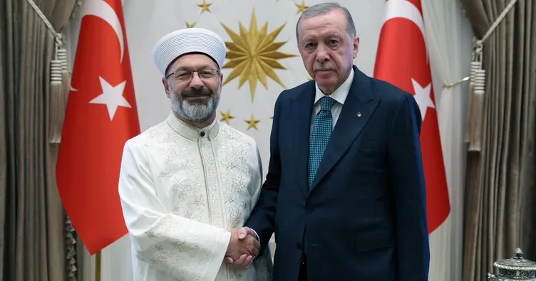 Başkan Recep Tayyip Erdoğan eski Diyanet İşleri Başkanı Ali Erbaş’ı kabul etti